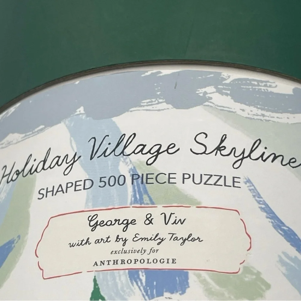 Anthropologie Holiday Village Skyline Puzzle 500 Piece - New in Box - Sealed